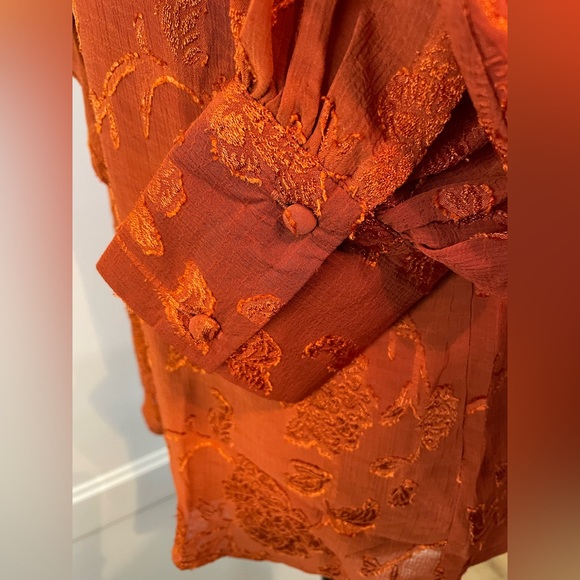 NWT - Haver + Blair Ruffle Neck Orange Blouse - Size Small - Picture 3 of 7